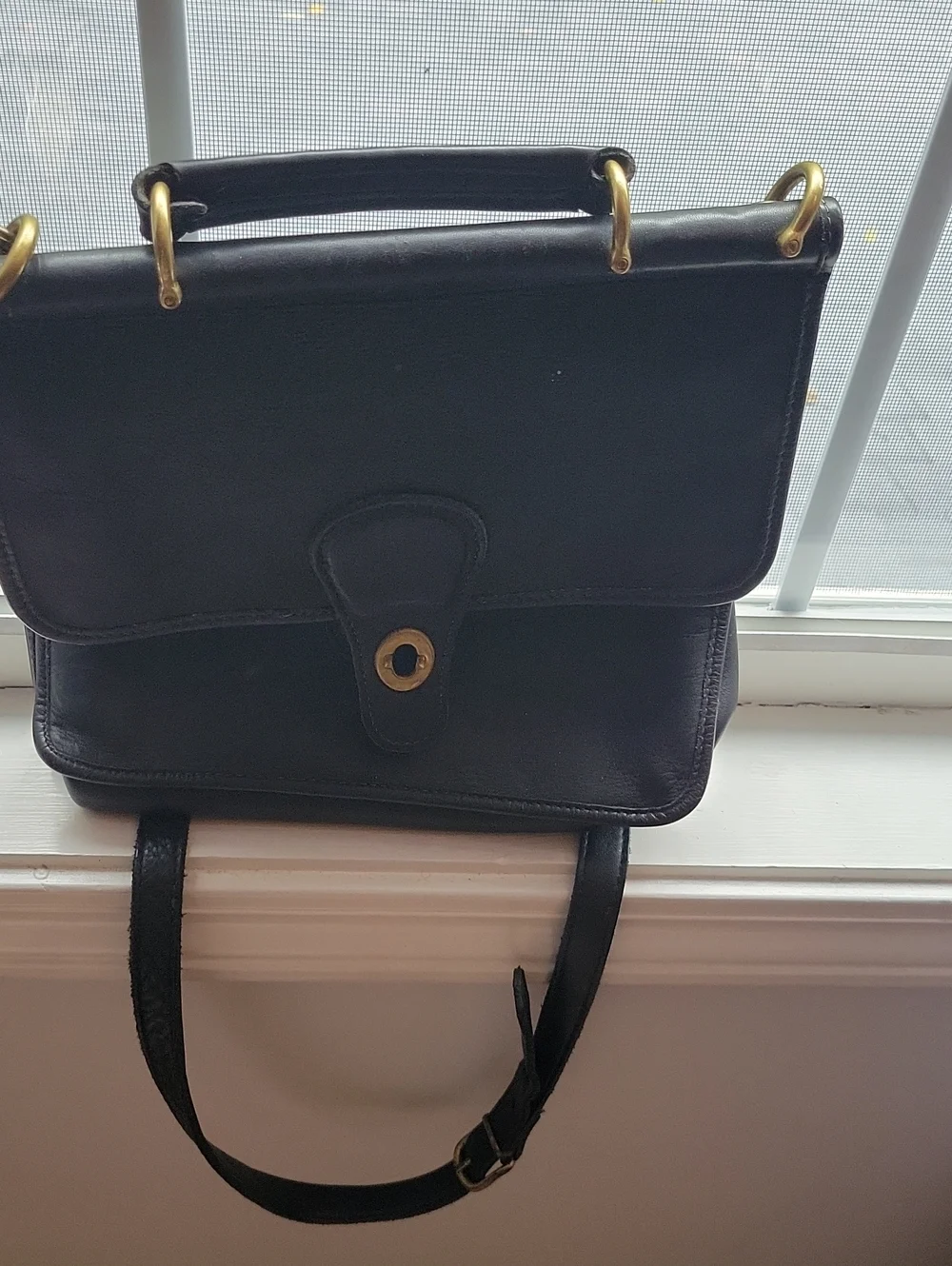 Coach Black Leather Laptop Pouch with Zip Missing The Latch For Locking .